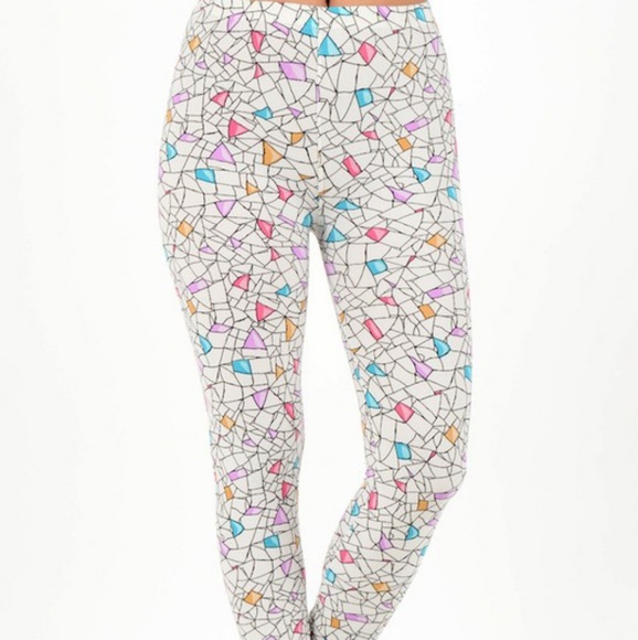 $10 or 2/ $ 15 White multicolored legging - Picture 2 of 3